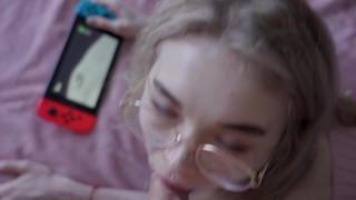 Step sister wanted to play with the console, but I flooded her ass sperm. Karneli Bandi.